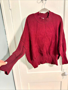 Arula Burgundy Mock Neck Sweater